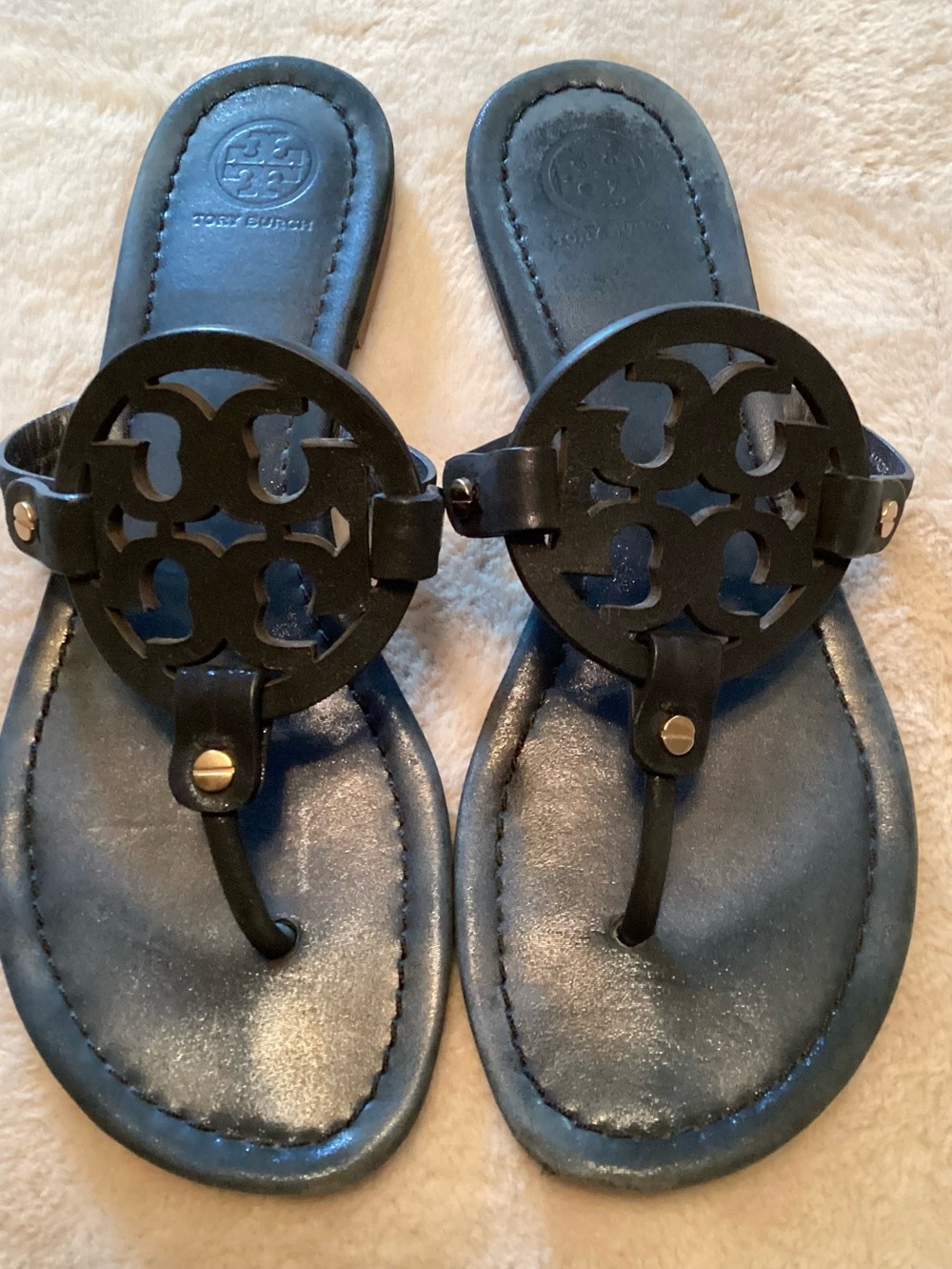 Tory Burch Miller Blue Thong Sandals - Size 9